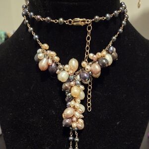 Elegant Multicolor Genuine Pearl Necklace